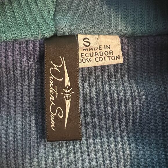 Winter Sun Poncho Cardigan Small Shibori Lagenlook Oversized Ribbed Art To Wear - Picture 3 of 6